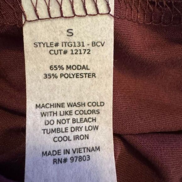 Green Envelope Los Angeles Women’s Blouse Size Small Burgundy Long Sleeve Button - Picture 4 of 4